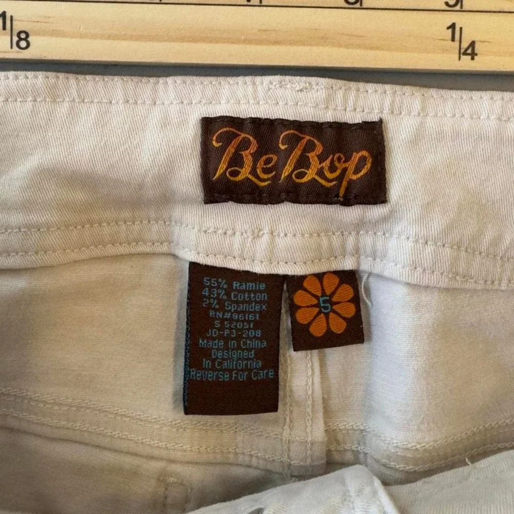 Vintage BeBop women's low rise cream flare pants - Picture 3 of 6